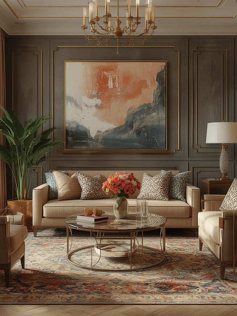 Art deco glam living room accessories home decor