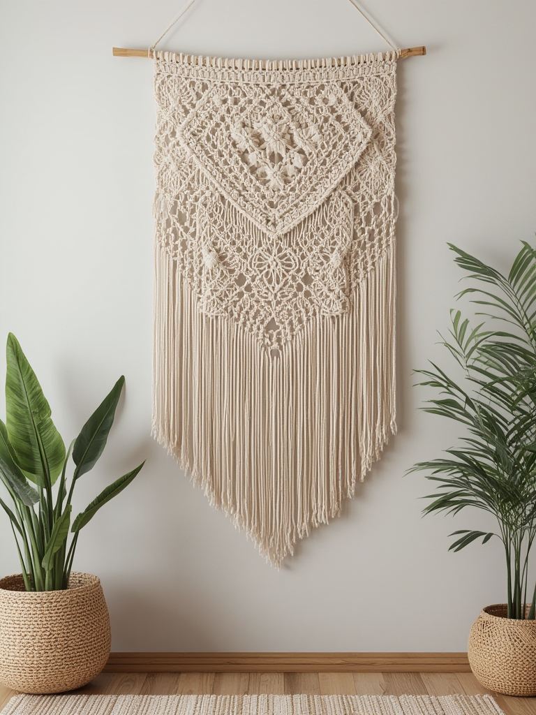 Bohemian macrame wall hanging tapestry home decor