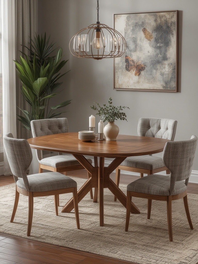 Butterfly leaf expandable dining table home decor