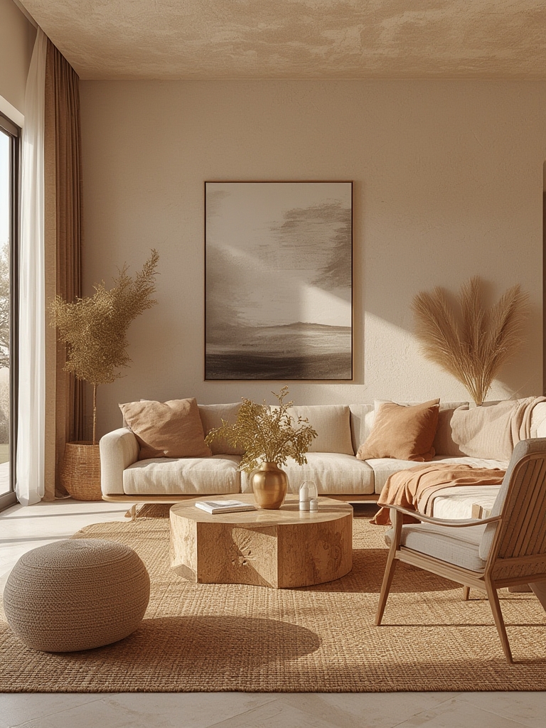 Desert modern living room earth tones home decor