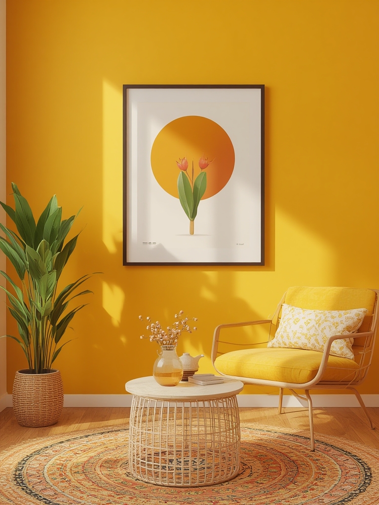Dopamine decor with bright joyful colors for home decor