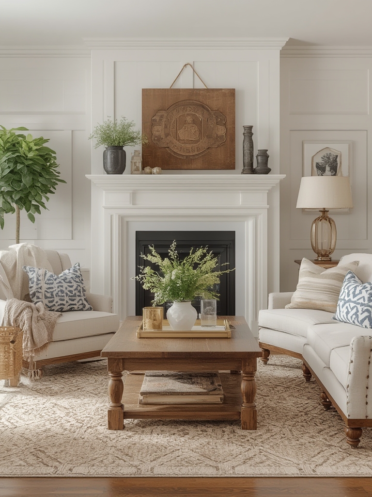 Farmhouse style warm and inviting furniture home decor