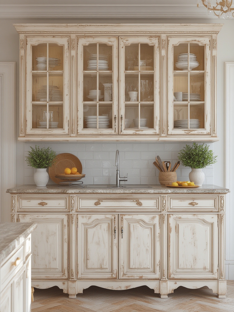 French provincial distressed kitchen cabinets home decor