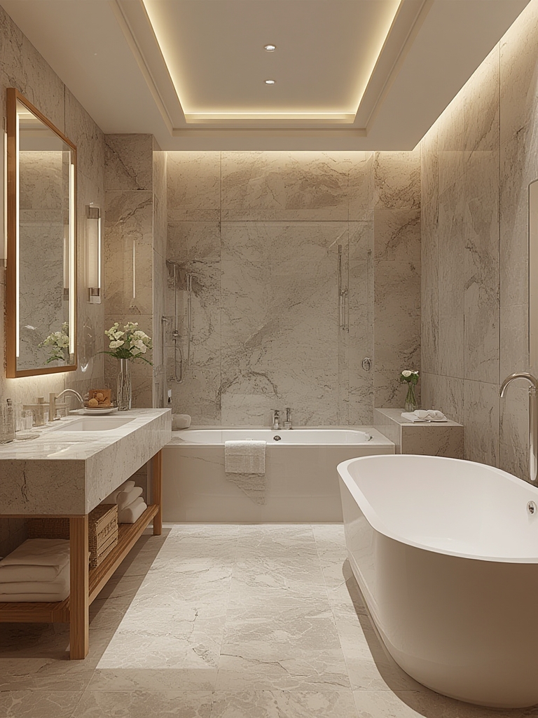 Home spa bathrooms with hotel luxury for home decor