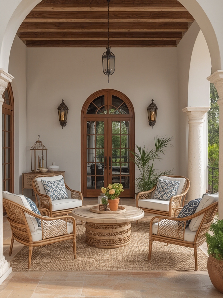 Mediterranean inspired outdoor patio furniture home decor