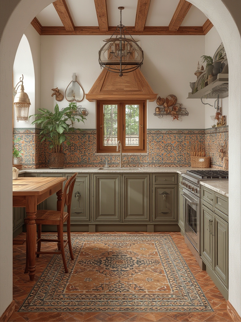 Mediterranean terracotta floor tiles kitchen home decor