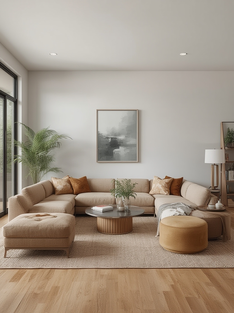 Modular sectional for flexible seating arrangements home decor