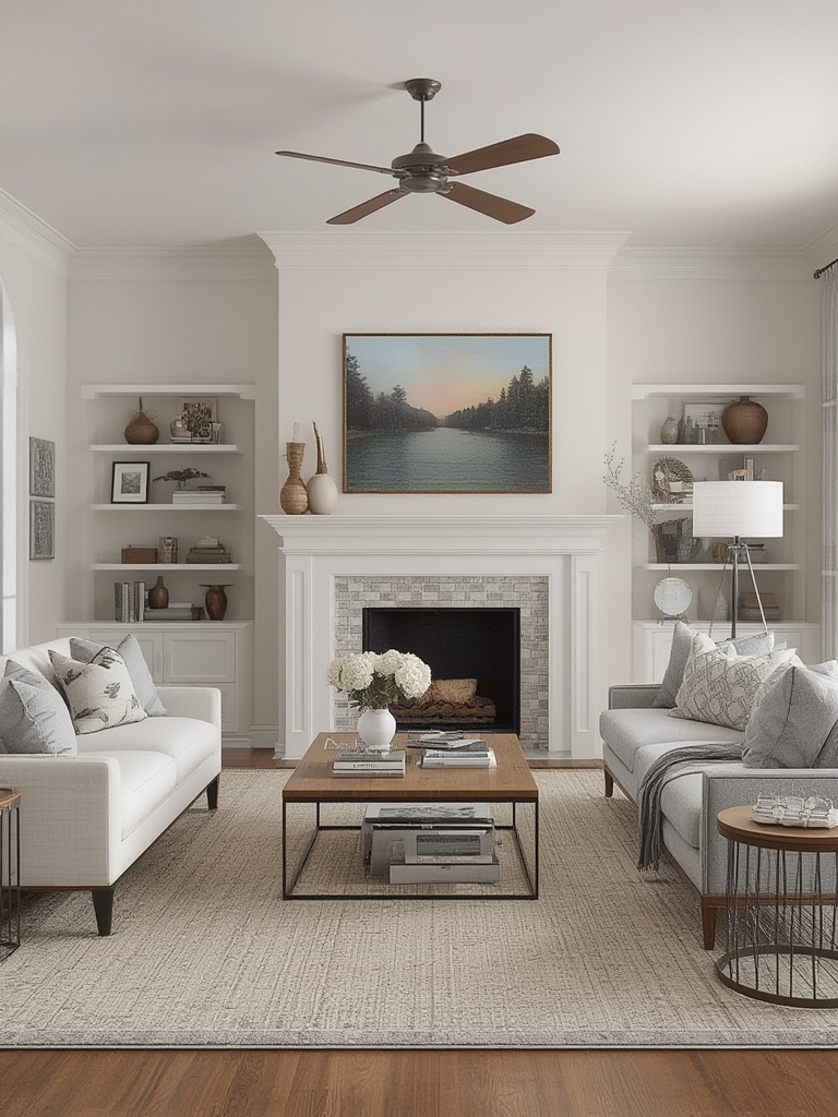 Transitional style family room furniture home decor