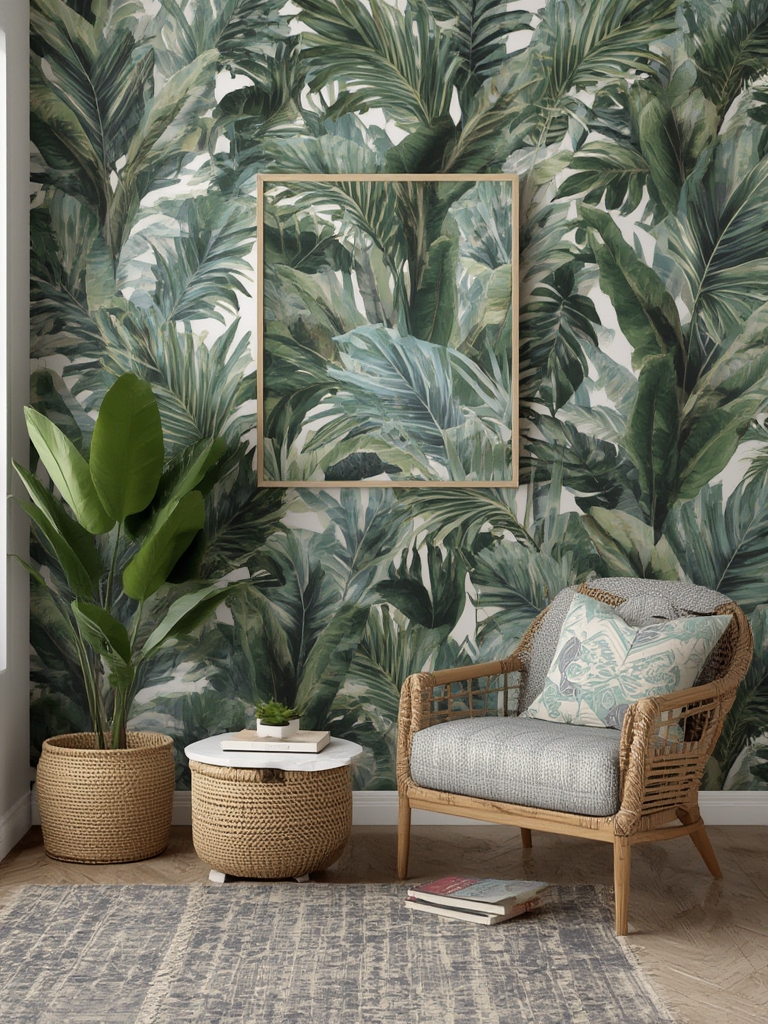 Tropical decor with bold botanical prints home decor