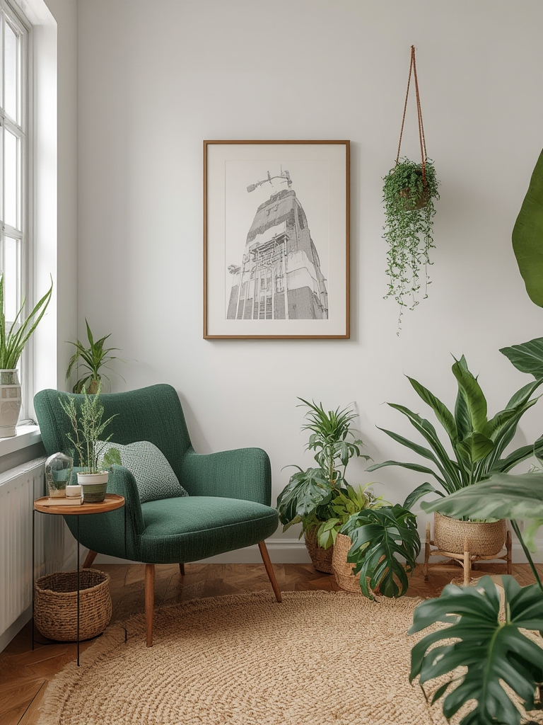 Urban jungle plant filled apartment decor home decor