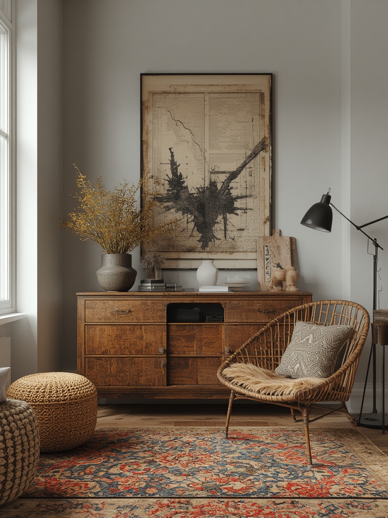 Vintage and modern mix aesthetic for home decor