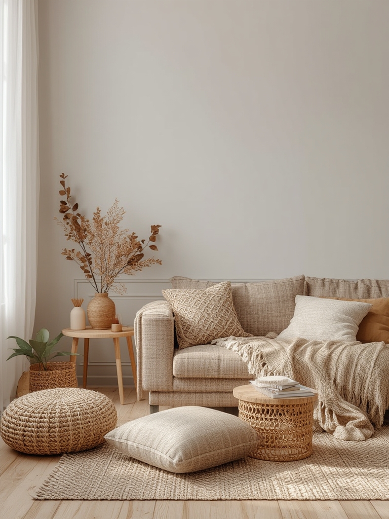 Warm minimalism cozy and clutter free in home decor