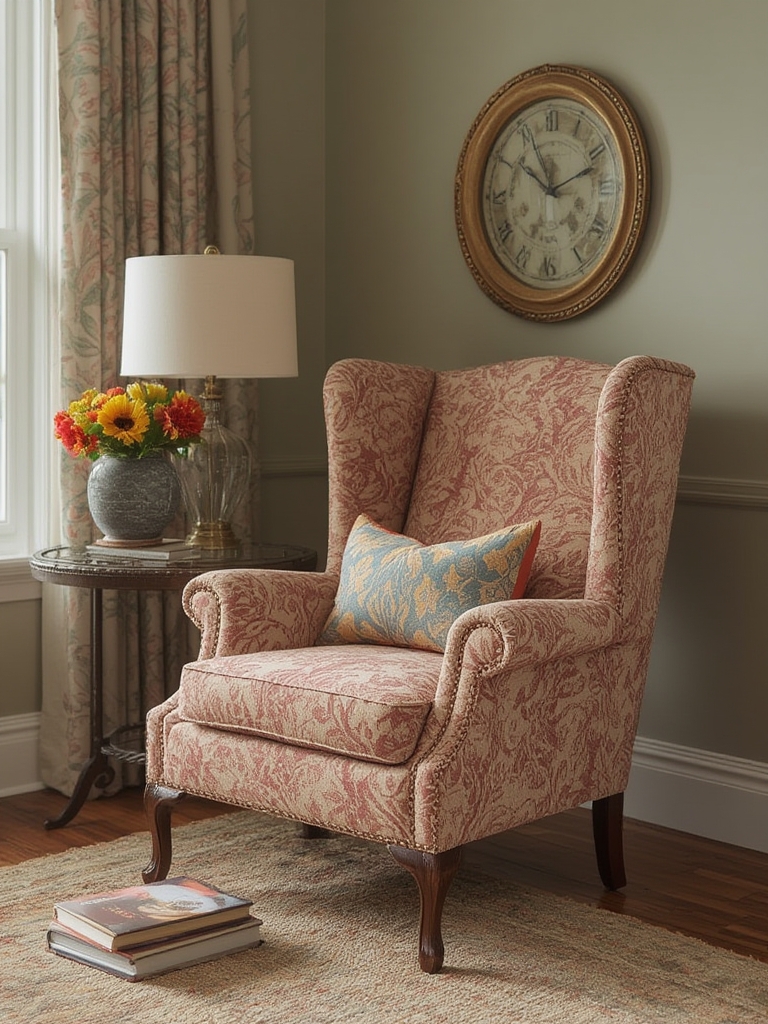 Wingback chair traditional comfort classic home decor