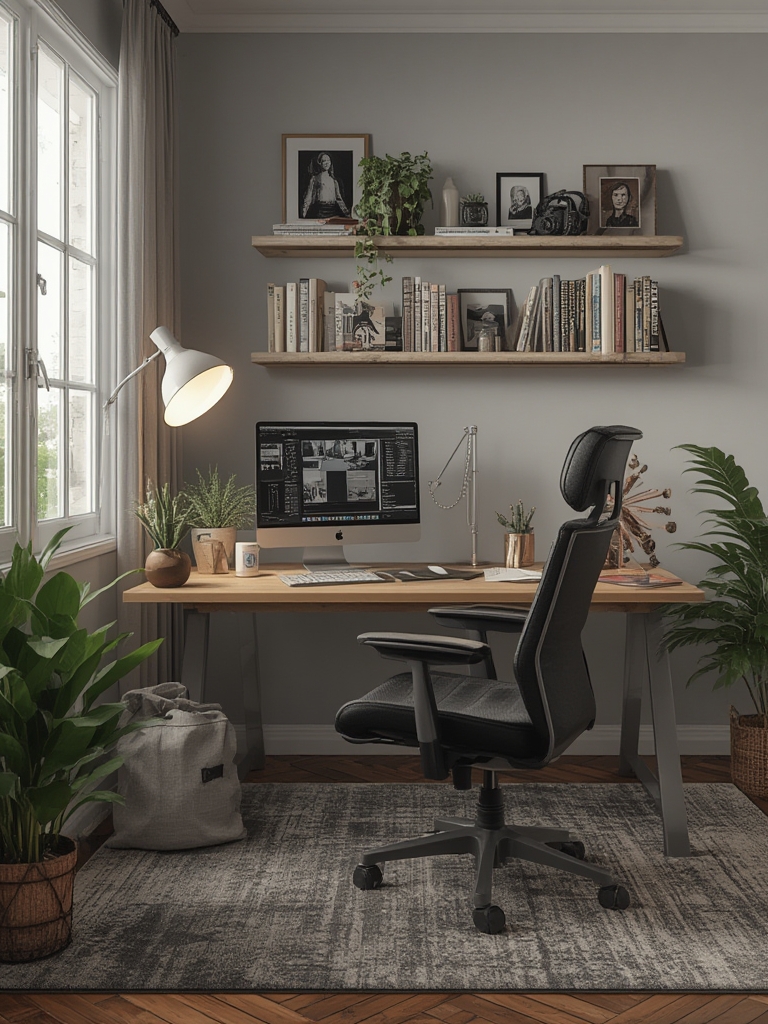 home office ergonomic decor setup
