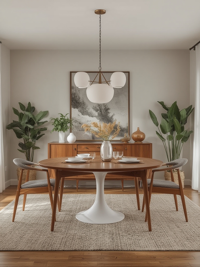 mid century modern dining room decor