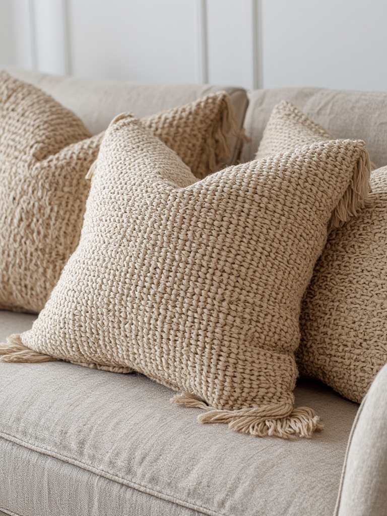textured throw pillows for sofa