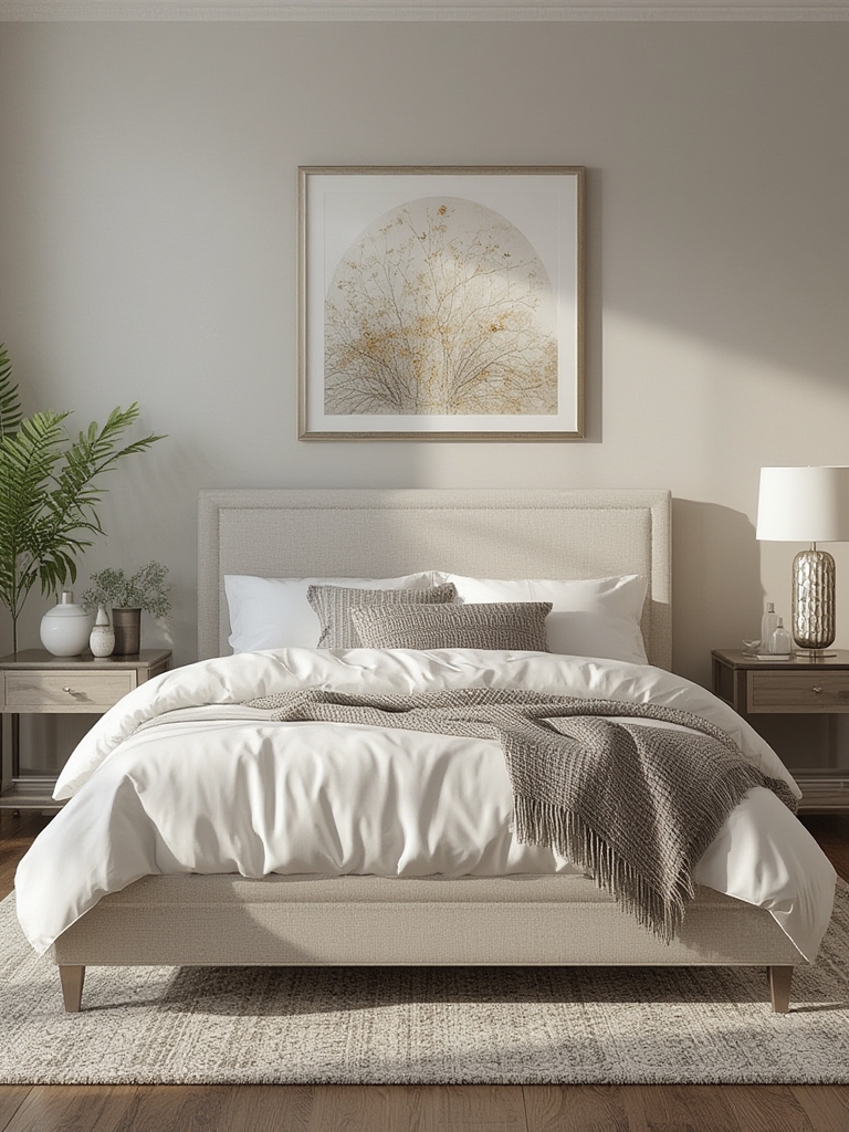 Bed frame with upholstered headboard home decor