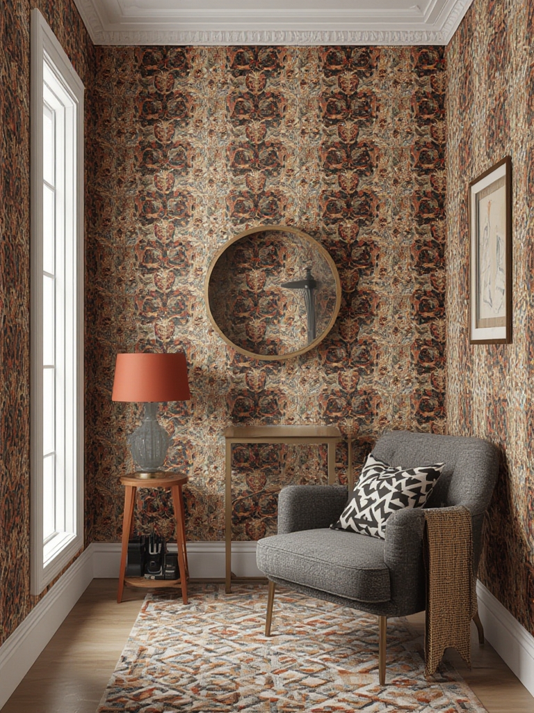 Bold patterned wallpaper in small spaces for home decor
