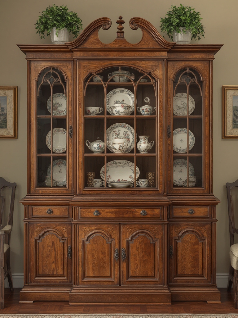 China cabinet for displaying dishware home decor