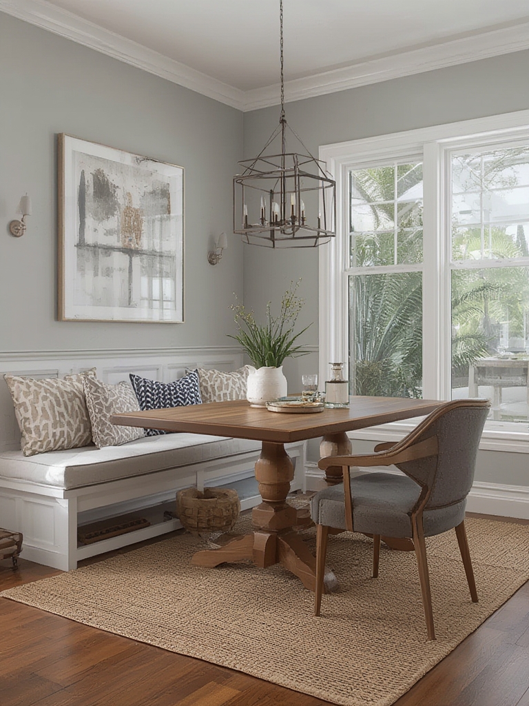Dining bench instead of chairs home decor