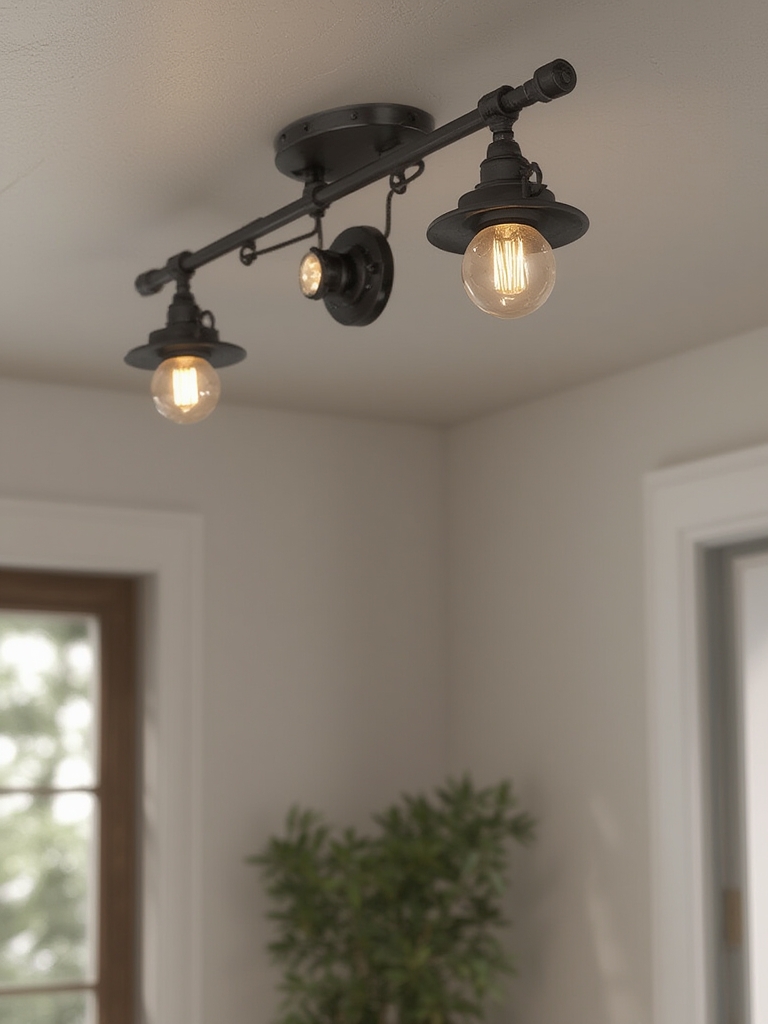 Industrial Farmhouse Style Spotlights in home decor