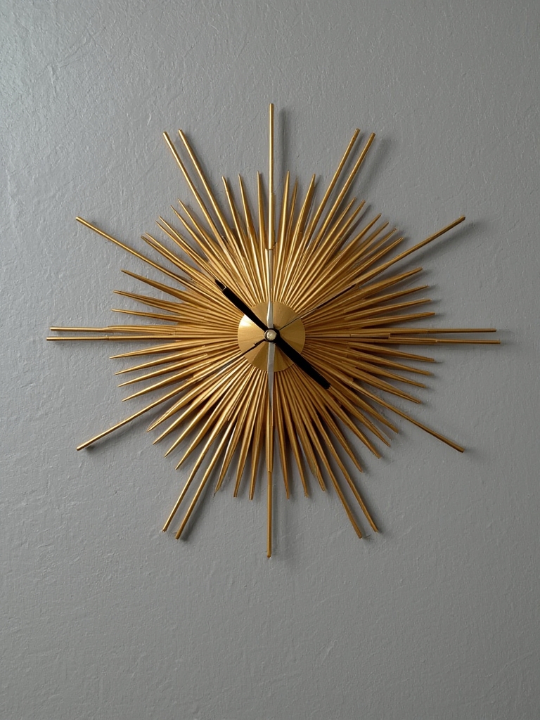 Mid century modern atomic starburst clock home decor