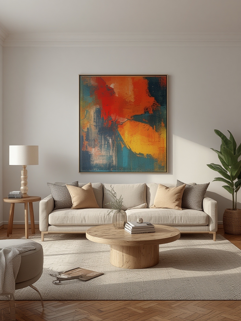 Modern home decor living room ideas bold art