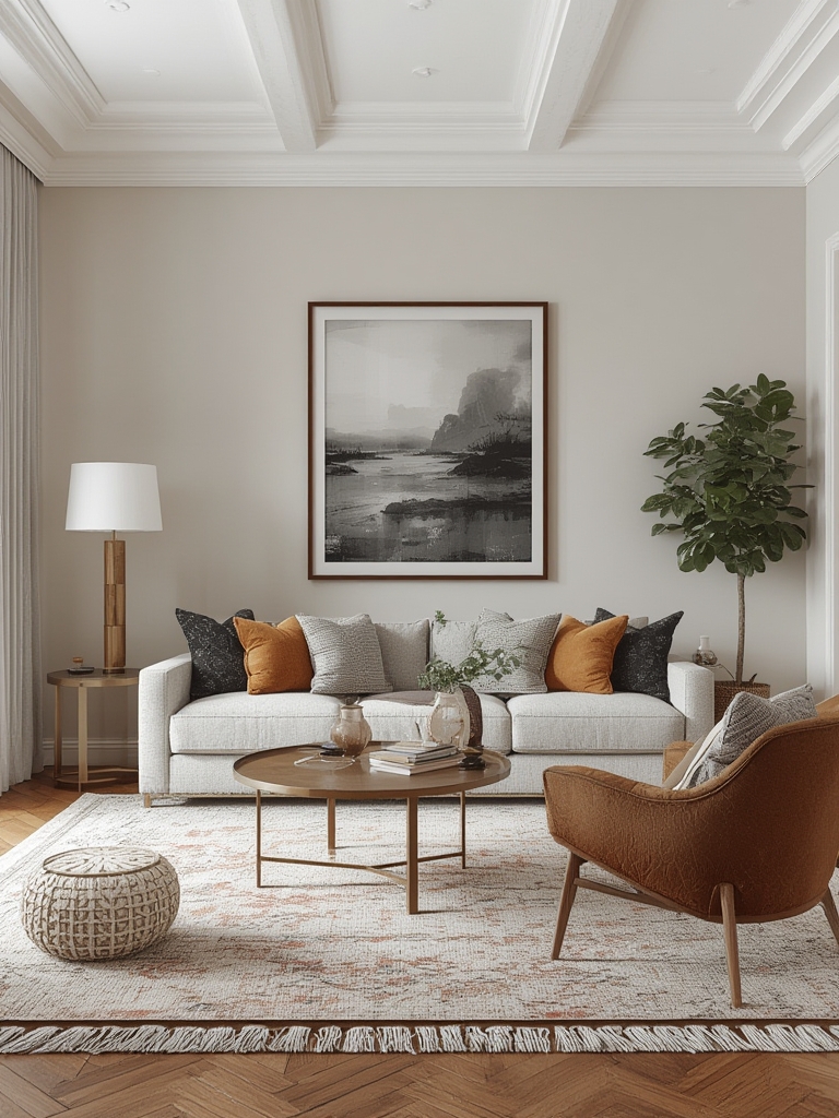 Modern home decor living room ideas metal accents