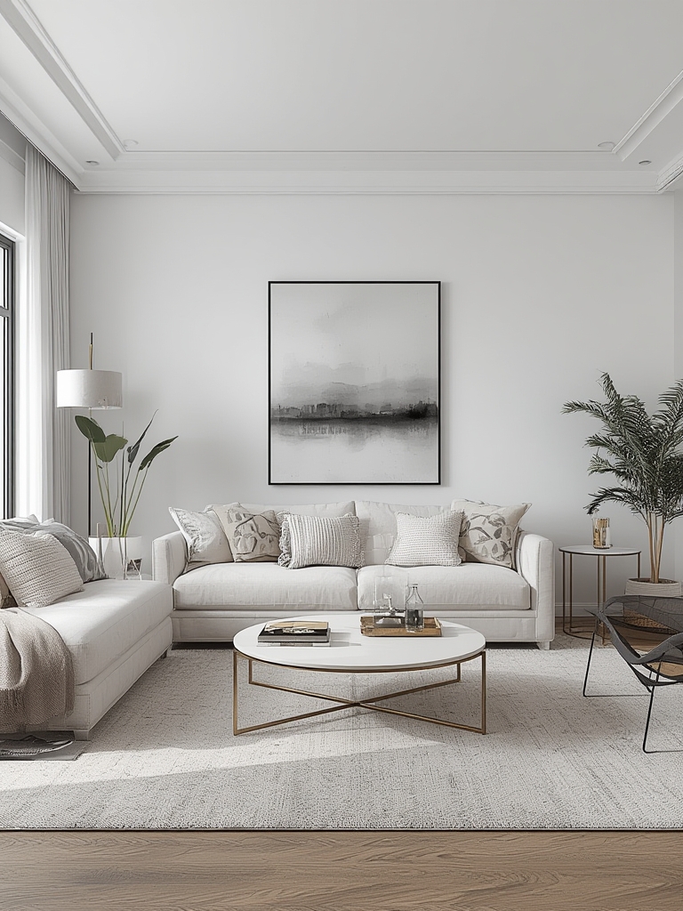 Modern home decor living room ideas monochromatic scheme