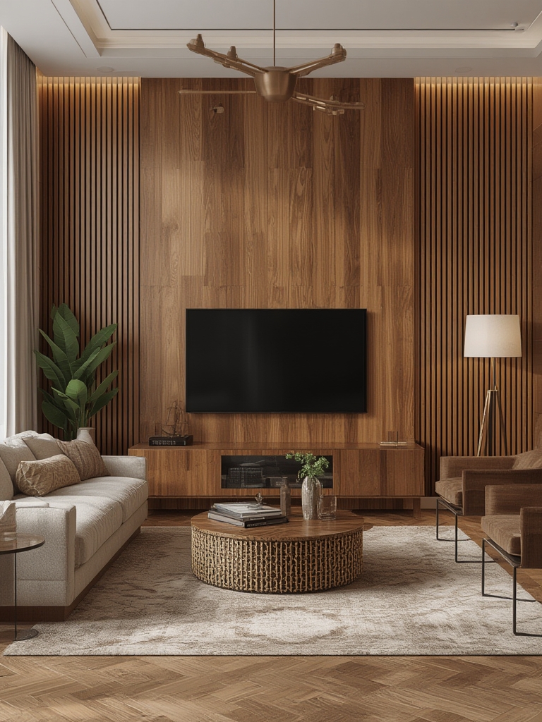 Modern home decor living room ideas wood paneling