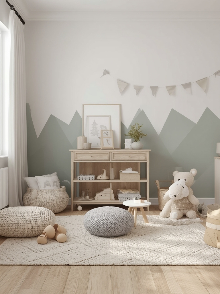 Scandinavian children’s room play space home decor