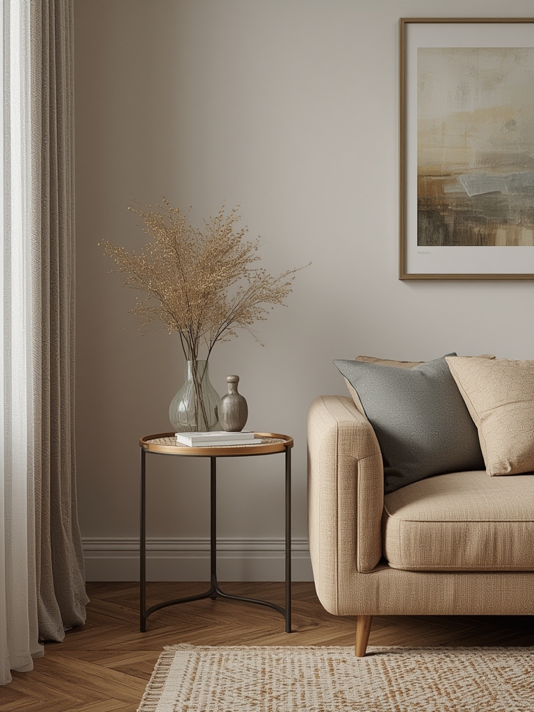Side table next to sofa home decor