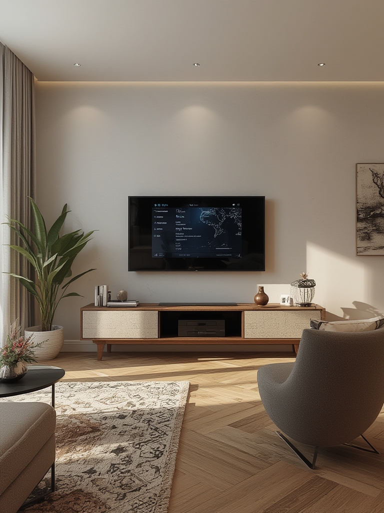 Smart home technology integrated stylishly into home decor