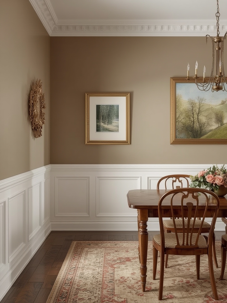 Traditional wainscoting dining room walls home decor