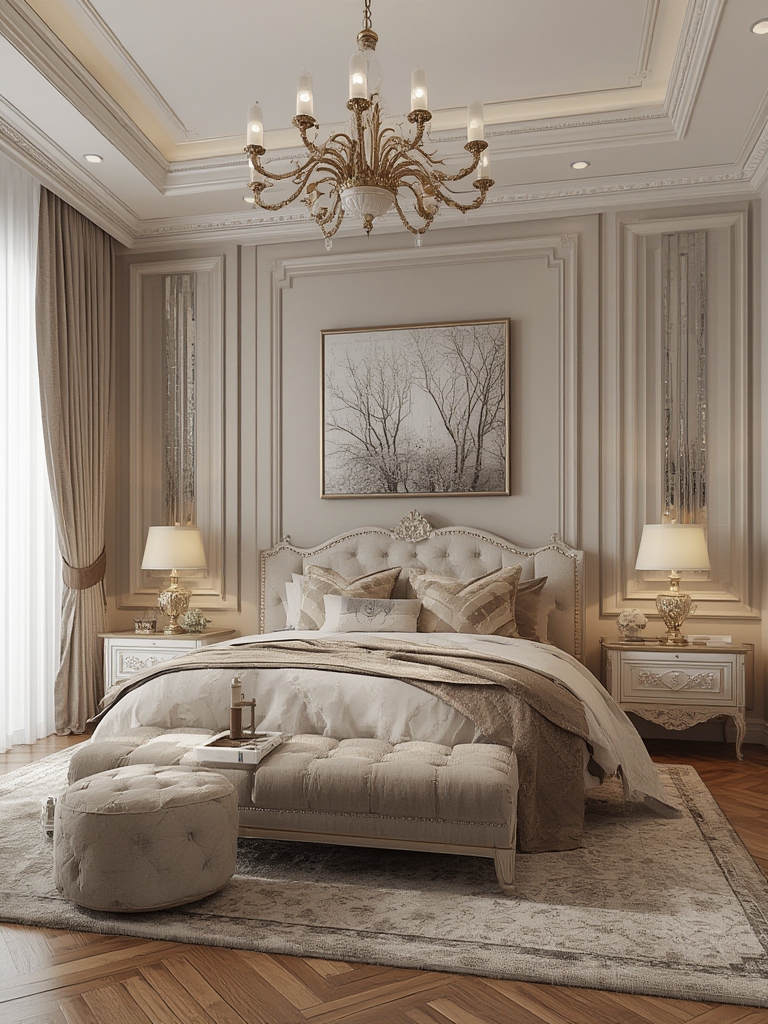 elegant bedroom decor concept