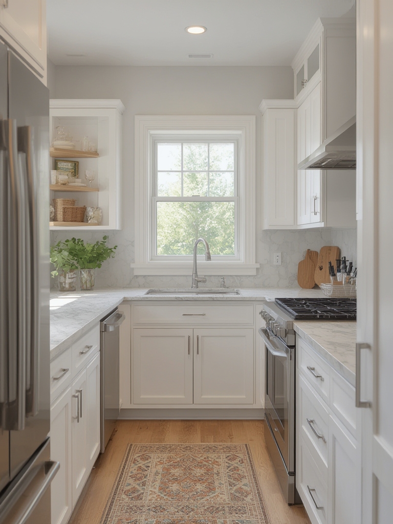 galley kitchen organization and decor