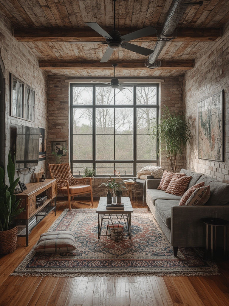 tiny home industrial living room