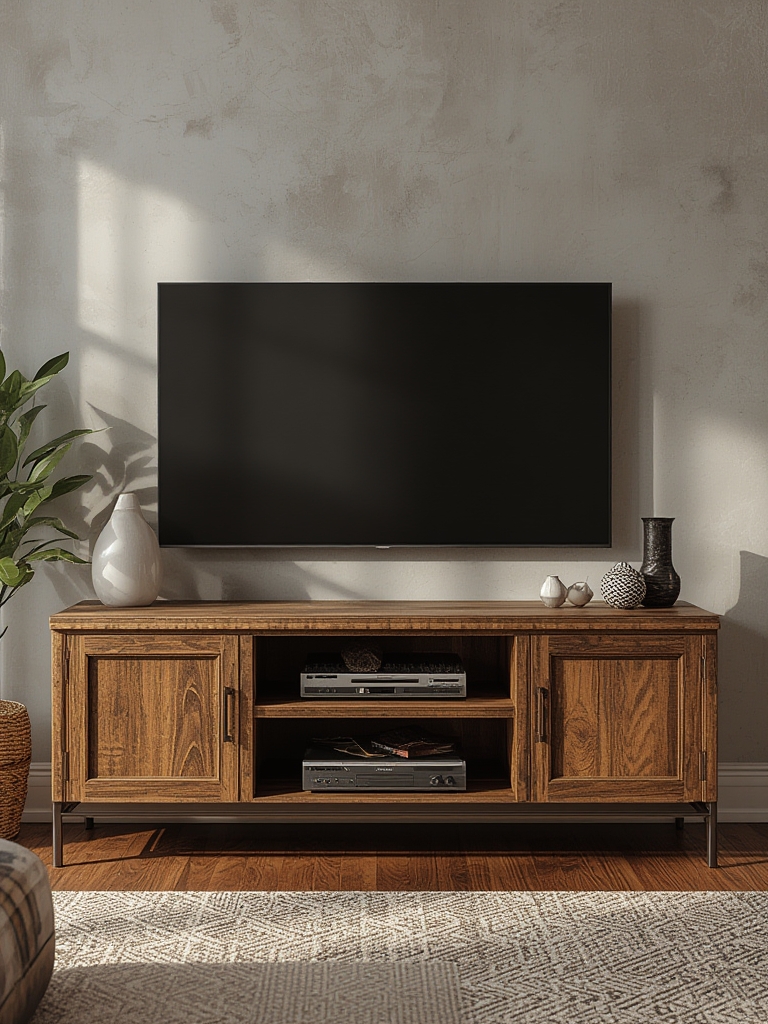 Media console for television and electronics home decor