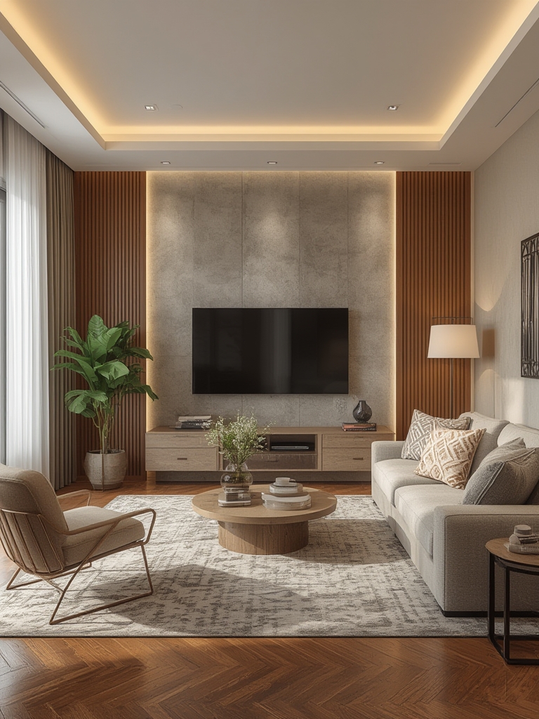 Modern home decor living room ideas layered lighting
