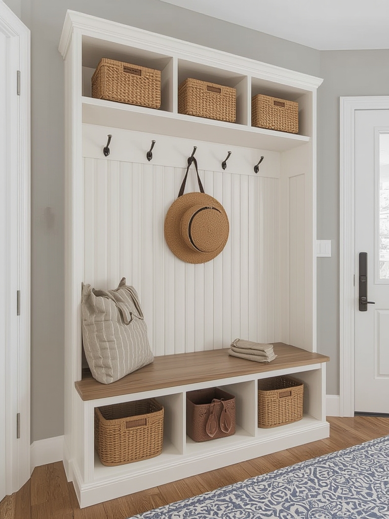 mudroom bench and storage solutions