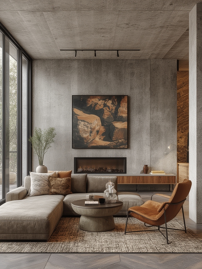 Brutalist inspired decor with strong forms for home decor