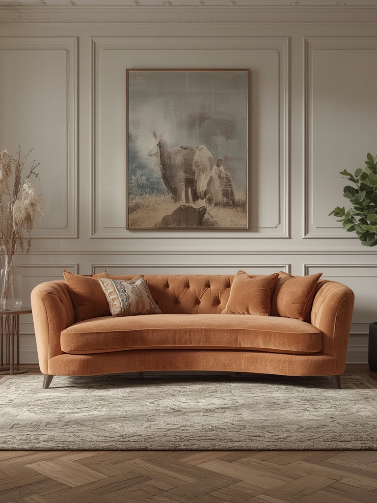 Camelback sofa elegant curved silhouette home decor