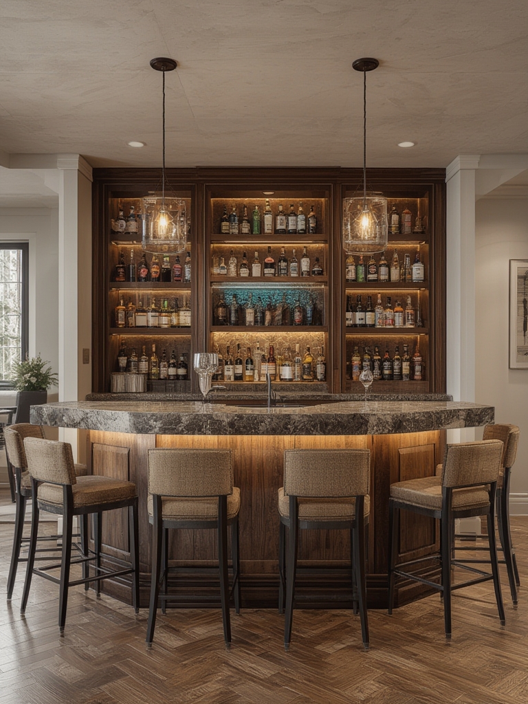 home bar with seating design